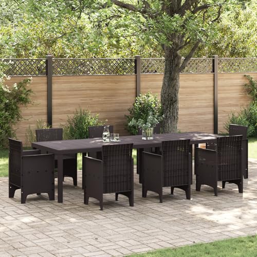 HOMEELIKE Gartentisch braun 300x100x73 cm Poly-Rattan von HOMEELIKE