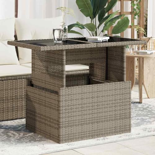 HOMEELIKE Gartentisch mit Glasplatte Grau 100x55x73 cm Poly Rattan HOMEELIKE Gartentisch mit Glasplatte Grau 100x55x73 cm Poly Rattan von HOMEELIKE
