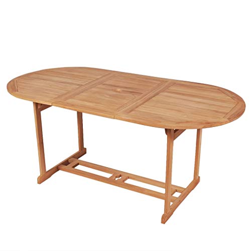 HOMEELIKE Gartentish 180x90x75 cm Teak Massivholz von HOMEELIKE