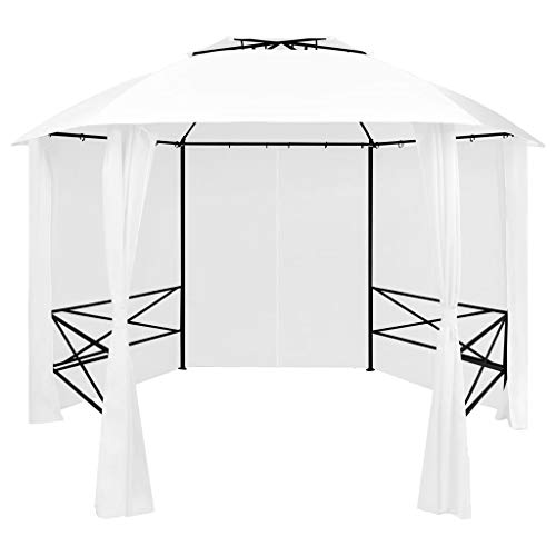 HOMEELIKE Gartenzelt mit Vorh?ngen 360x312x265 cm Wei? 180 g/m2 HOMEELIKE Gartenzelt mit Vorh?ngen 360x312x265 cm Wei? 180 g/m2 von HOMEELIKE