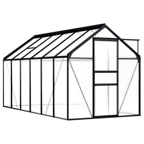 HOMEELIKE Gew?chshaus Anthrazit Aluminium 7,03 m2 von HOMEELIKE