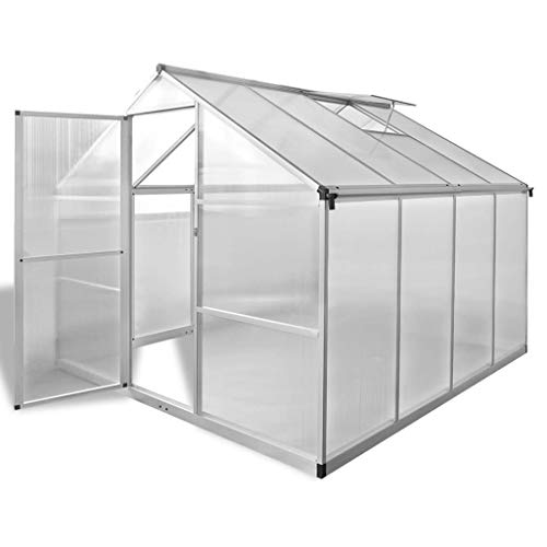 HOMEELIKE Gew?chshaus mit Fundament Verst?rkt Aluminium 6,05 m2 von HOMEELIKE