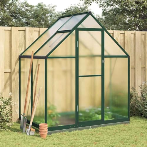 HOMEELIKE Gew?chshaus mit Fundamentrahmen Gr¨¹n 169x114x202 cm Aluminimum von HOMEELIKE