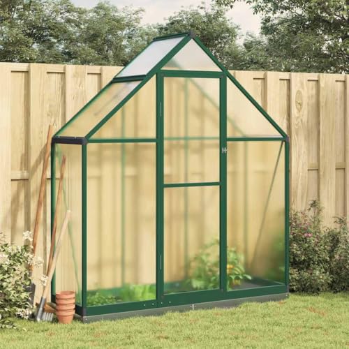 HOMEELIKE Gew?chshaus mit Fundamentrahmen Gr¨¹n 169x58x202 cm Aluminimum von HOMEELIKE