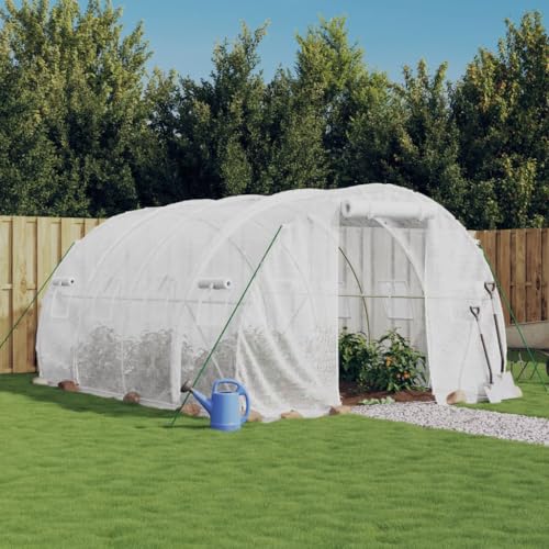 HOMEELIKE Gew?chshaus mit Stahlrahmen Wei? 12 m2 4x3x2 m von HOMEELIKE