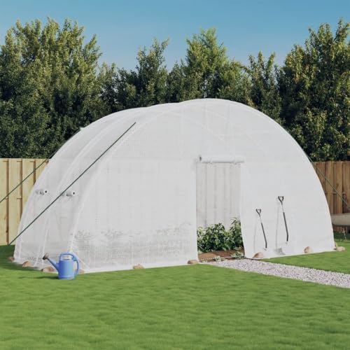 HOMEELIKE Gew?chshaus mit Stahlrahmen Wei? 12 m2 6x2x2,85 m von HOMEELIKE