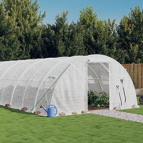 HOMEELIKE Gew?chshaus mit Stahlrahmen Wei? 24 m2 6x4x2 m von HOMEELIKE