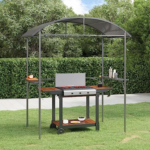 HOMEELIKE Grillpavillon mit Seitenregalen Anthrazit 220x115x230 cm Stahl HOMEELIKE Grillpavillon mit Seitenregalen Anthrazit 220x115x230 cm Stahl von HOMEELIKE