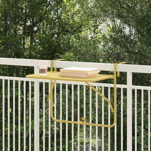 HOMEELIKE H?ngender Balkontisch Gold 60 x 39 x 65 cm Stahl von HOMEELIKE