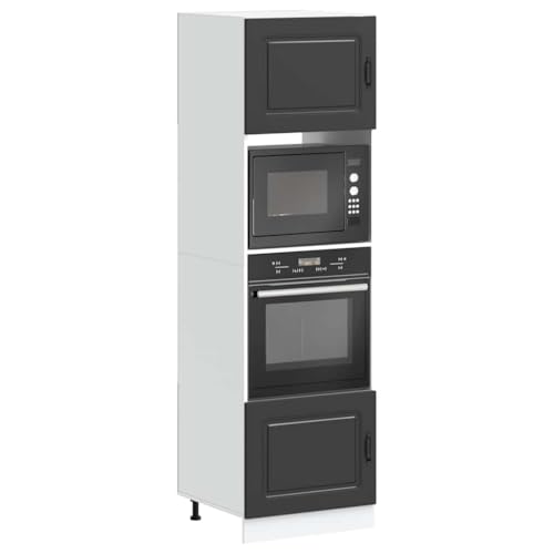 HOMEELIKE Herdumbauschr?nke 2 STK. Kalmar Schwarz Holzwerkstoff von HOMEELIKE