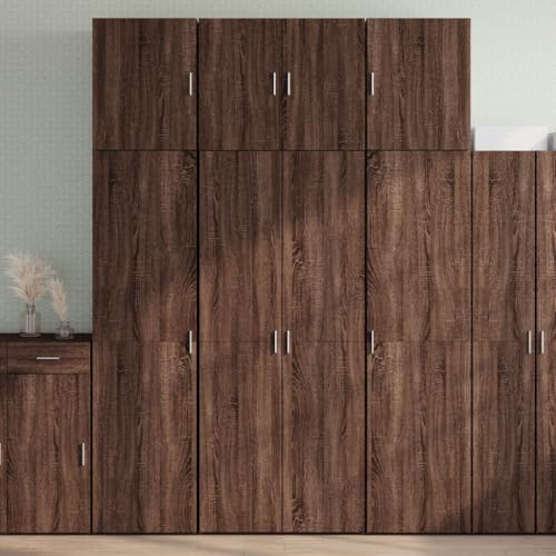 HOMEELIKE Highboard Braun Eichen-Optik 80x42,5x249 cm Holzwerkstoff von HOMEELIKE