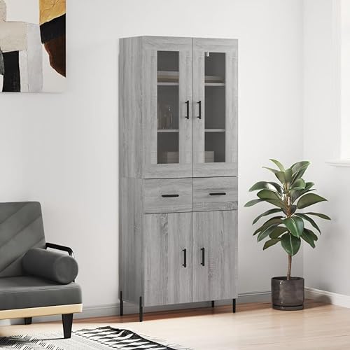 HOMEELIKE Highboard Grau Sonoma 69,5x34x180 cm Holzwerkstoff HOMEELIKE Highboard Grau Sonoma 69,5x34x180 cm Holzwerkstoff von HOMEELIKE