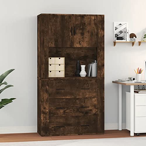 HOMEELIKE Highboard R?uchereiche Holzwerkstoff von HOMEELIKE