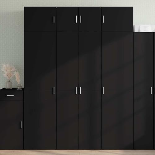 HOMEELIKE Highboard Schwarz 70x42,5x185 cm Holzwerkstoff von HOMEELIKE