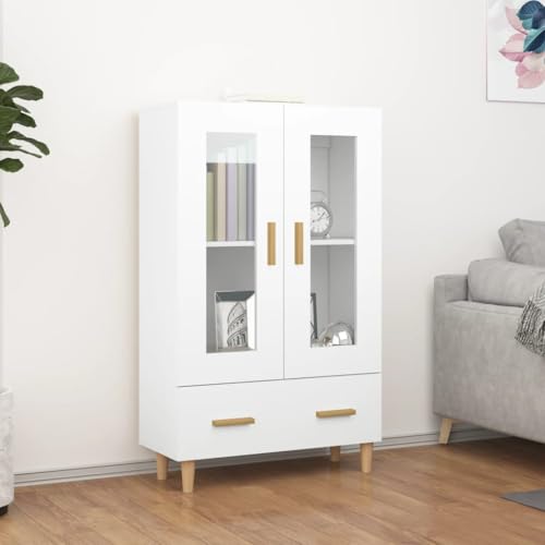HOMEELIKE Highboard Wei? 70x31x115 cm Holzwerkstoff von HOMEELIKE