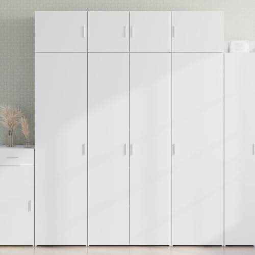HOMEELIKE Highboard Wei? 80x42,5x185 cm Holzwerkstoff von HOMEELIKE