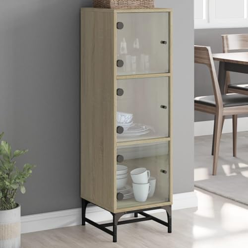 HOMEELIKE Highboard mit Glast¨¹Ren Sonoma-Eiche 35x37x120 cm HOMEELIKE Highboard mit Glast¨¹Ren Sonoma-Eiche 35x37x120 cm von HOMEELIKE