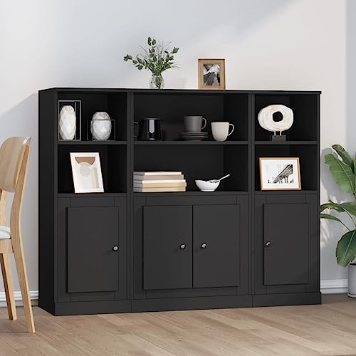 HOMEELIKE Highboards 3 STK. Schwarz Holzwerkstoff von HOMEELIKE