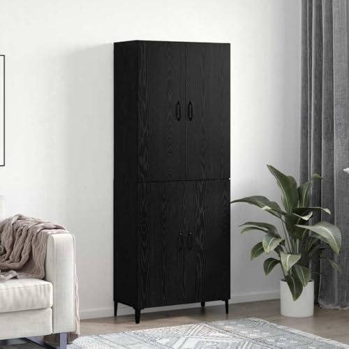 HOMEELIKE Hochboard 2 pcs Schwarze Eiche 69,5 x 34 x 180 cm Holzwerkstoff von HOMEELIKE