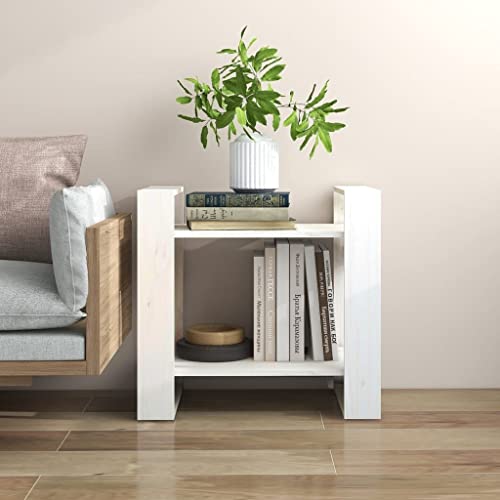 HOMEELIKE Holz B¨¹cherregal Kiefer Massiv Wei? 60x35x57 cm Raumteiler Stauraum von HOMEELIKE