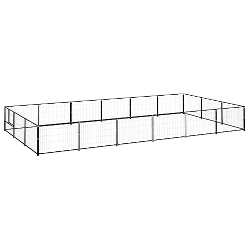 HOMEELIKE Hundezwinger Schwarz 18 m2 Stahl von HOMEELIKE