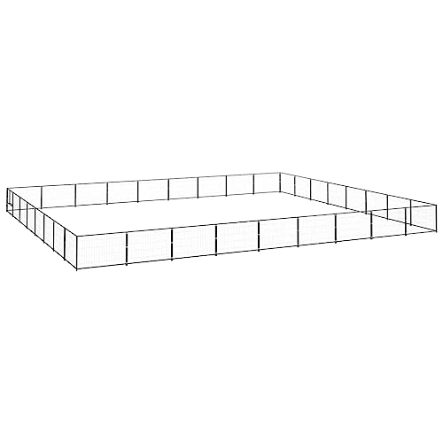 HOMEELIKE Hundezwinger Schwarz 72 m2 Stahl von HOMEELIKE