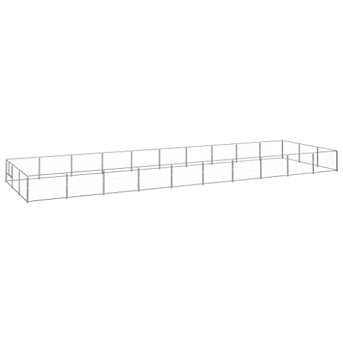 HOMEELIKE Hundezwinger Silbern 30 m2 Stahl von HOMEELIKE