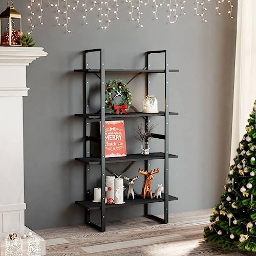 HOMEELIKE Industrielles B¨¹cherregal 4 F?Cher Grau 80x30x140 cm ideal f¨¹r B¨¹Cher und Dekoration HOMEELIKE Industrielles B¨¹cherregal 4 F?Cher Grau 80x30x140 cm ideal f¨¹r B¨¹Cher und Dekoration von HOMEELIKE