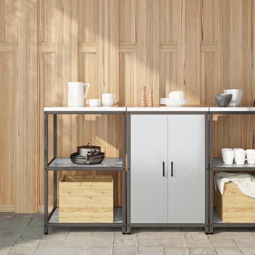 HOMEELIKE K¨¹chenlager-Set 2 pcs Silber 120 x 50 x 92 cm Edelstahl HOMEELIKE K¨¹chenlager-Set 2 pcs Silber 120 x 50 x 92 cm Edelstahl von HOMEELIKE