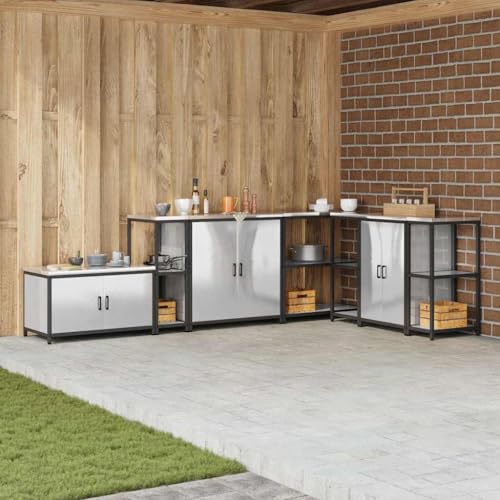 HOMEELIKE K¨¹chenlageregal mit Regal mit Speicher Silber Edelstahl von HOMEELIKE