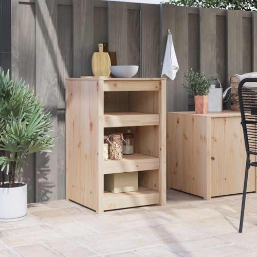 HOMEELIKE K¨¹chenschrank mit Regal Braun 55 x 55 x 92 cm Massivholz Kiefer HOMEELIKE K¨¹chenschrank mit Regal Braun 55 x 55 x 92 cm Massivholz Kiefer von HOMEELIKE