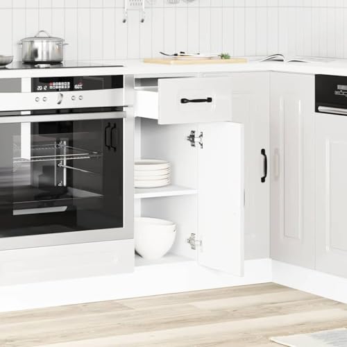 HOMEELIKE K¨¹chenunterschrank Kalmar Hochglanz-Wei? Holzwerkstoff von HOMEELIKE