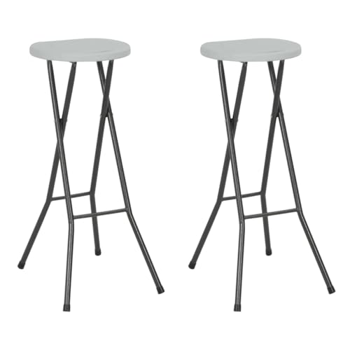 HOMEELIKE Klappbare Barhocker 2 STK. HDPE und Stahl Wei? von HOMEELIKE