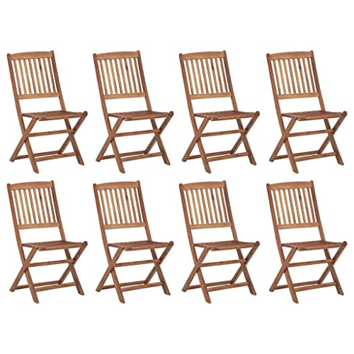 HOMEELIKE Klappbare Gartenst¨¹hle 8 STK. Massivholz Akazie von HOMEELIKE