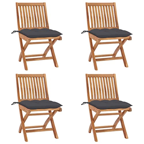 HOMEELIKE Klappbare Gartenst¨¹hle mit Kissen 4 STK. Massivholz Teak HOMEELIKE Klappbare Gartenst¨¹hle mit Kissen 4 STK. Massivholz Teak von HOMEELIKE