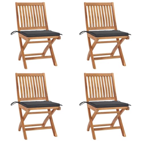 HOMEELIKE Klappbare Gartenst¨¹hle mit Kissen 4 STK. Massivholz Teak HOMEELIKE Klappbare Gartenst¨¹hle mit Kissen 4 STK. Massivholz Teak von HOMEELIKE