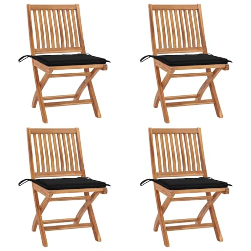 HOMEELIKE Klappbare Gartenst¨¹hle mit Kissen 4 STK. Massivholz Teak HOMEELIKE Klappbare Gartenst¨¹hle mit Kissen 4 STK. Massivholz Teak von HOMEELIKE