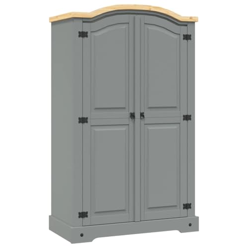 HOMEELIKE Kleiderschrank Mexiko-Stil Kiefernholz 2 T¨¹Ren Grau HOMEELIKE Kleiderschrank Mexiko-Stil Kiefernholz 2 T¨¹Ren Grau von HOMEELIKE