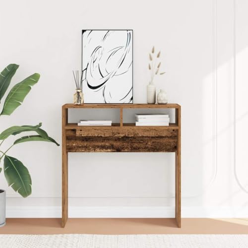 HOMEELIKE Konsolentisch Altholz-Optik 78x30x80 cm Holzwerkstoff von HOMEELIKE