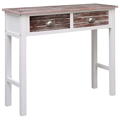 HOMEELIKE Konsolentisch Braun 90¡Á30¡Á77 cm Holz von HOMEELIKE