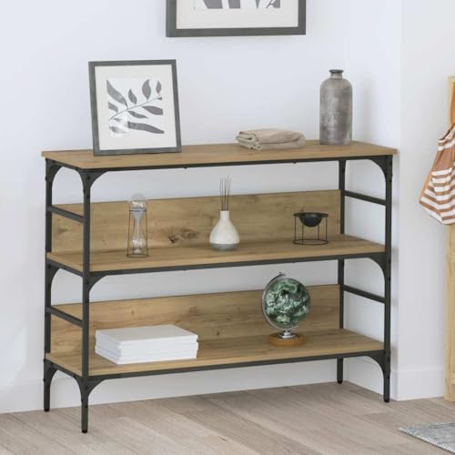 HOMEELIKE Konsolentisch Eiche handwerklich 100 x 32 x 75 cm Holzwerkstoff von HOMEELIKE