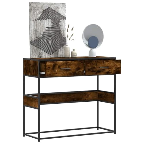 HOMEELIKE Konsolentisch Raeuchereiche 90x35x80 cm Holzwerkstoff von HOMEELIKE