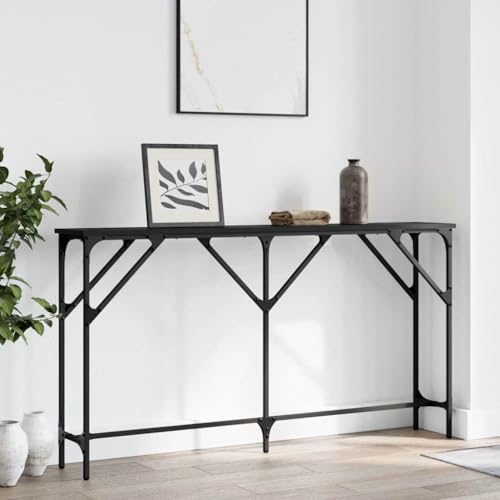 HOMEELIKE Konsolentisch Schwarz 140x23x75 cm Holzwerkstoff von HOMEELIKE