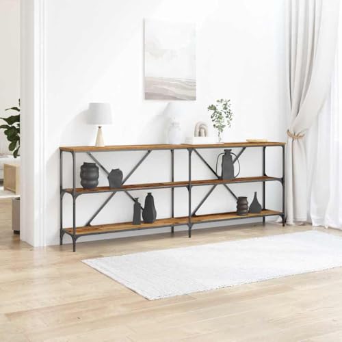 HOMEELIKE Konsolentisch mit Regal Sonstiges Altholz 180 x 30 x 75 cm von HOMEELIKE