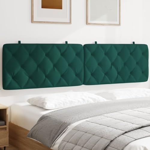 HOMEELIKE Kopfteil-Kissen Dunkelgr¨¹n 200 cm Samt von HOMEELIKE