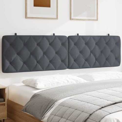HOMEELIKE Kopfteil-Kissen Dunkelgrau 200 cm Samt von HOMEELIKE