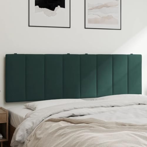 HOMEELIKE Kopfteil-Kissen Hanko Dunkelgr¨¹n 160 cm Samt von HOMEELIKE