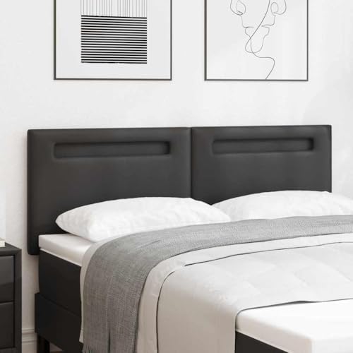 HOMEELIKE Kopfteil Wandmontiert mit Kopfteil Schwarz 144 cm PVC von HOMEELIKE