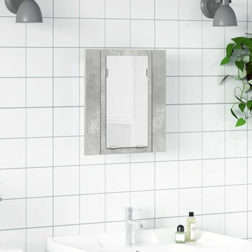 HOMEELIKE LED-Bad-Spiegelschrank Betongrau 40x12x45 cm Acryl von HOMEELIKE