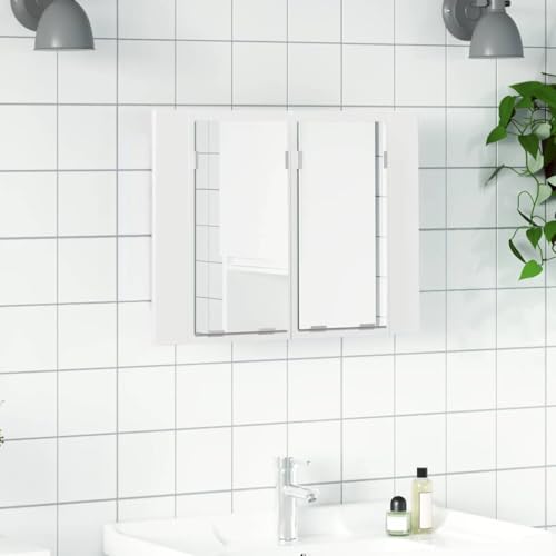 HOMEELIKE LED-Bad-Spiegelschrank Wei? 60x12x45 cm Acryl von HOMEELIKE